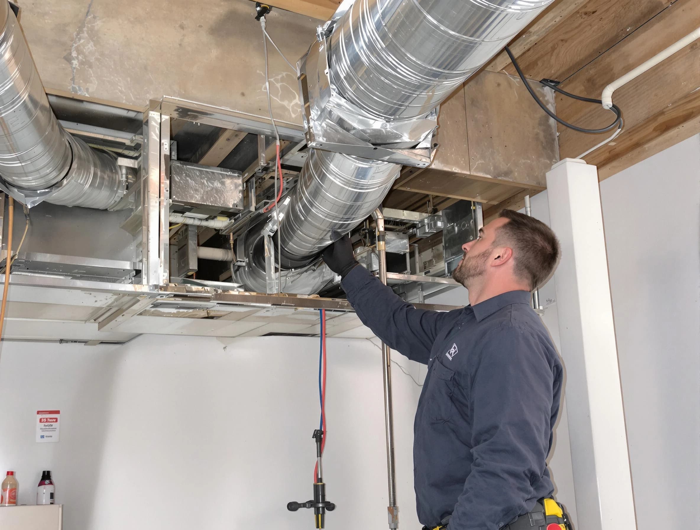 Dacono Air Duct Cleaning technician performing professional air duct repair using specialized tools in Dacono