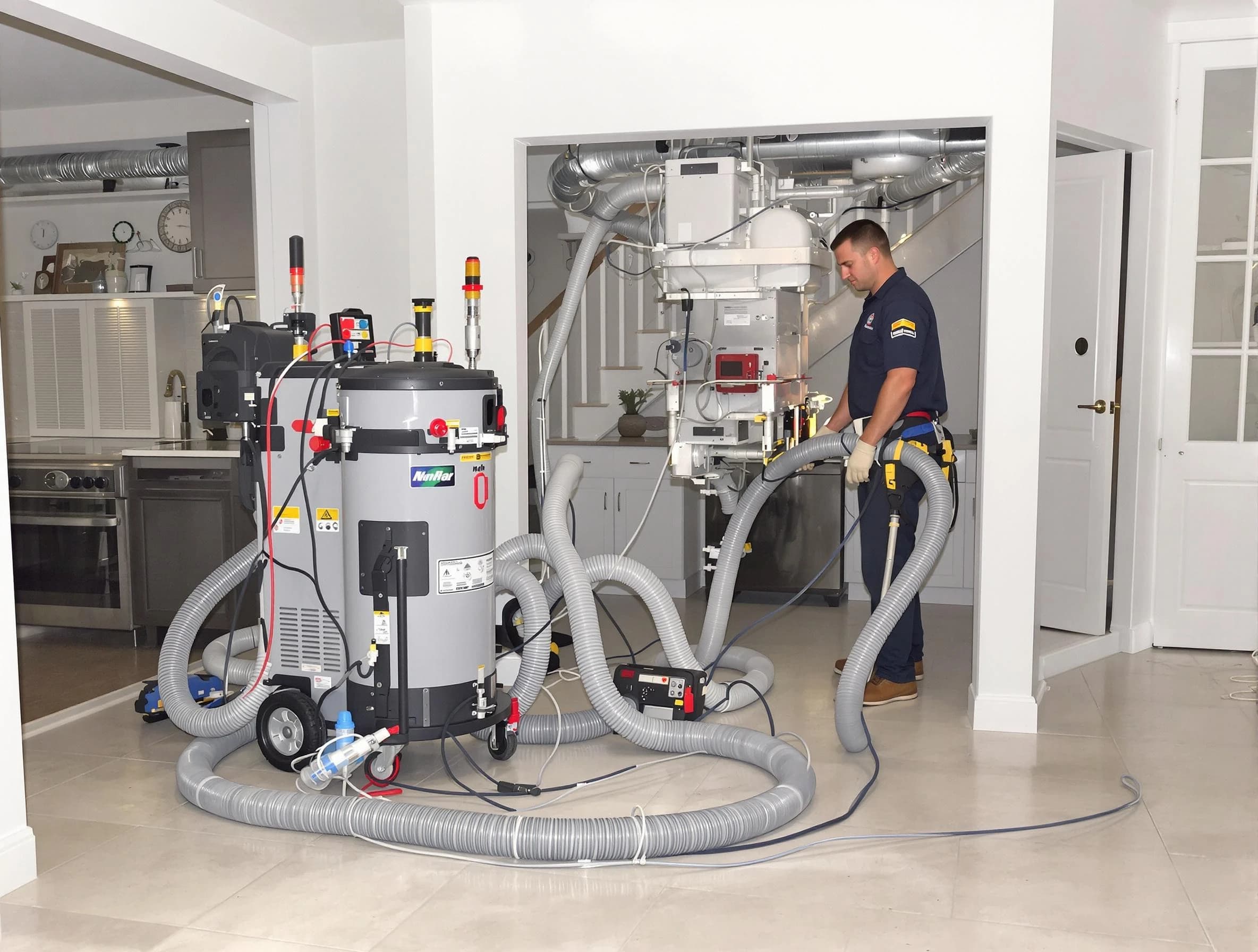 Dacono Air Duct Cleaning technician operating negative pressure cleaning equipment for thorough duct maintenance in Dacono